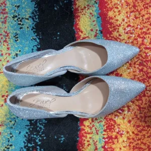 BADGLEY MISCHKA JEWEL Silver Heels with kitten heel
