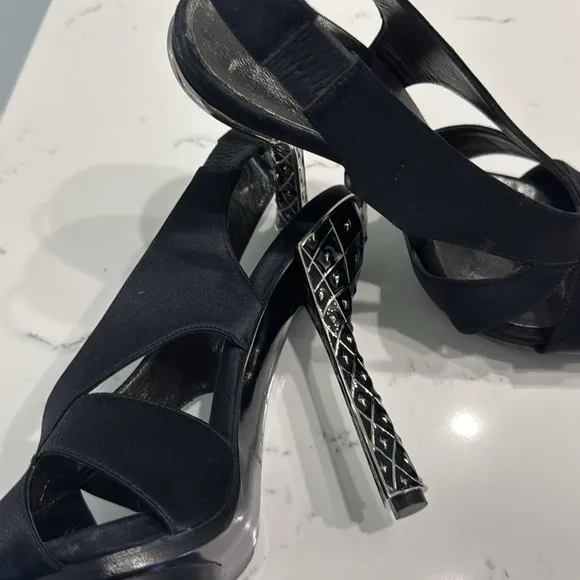Balenciaga Elegant Black Slingback Heels