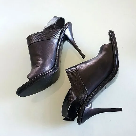 Balenciaga Leather Slingback Perp Toe Heels