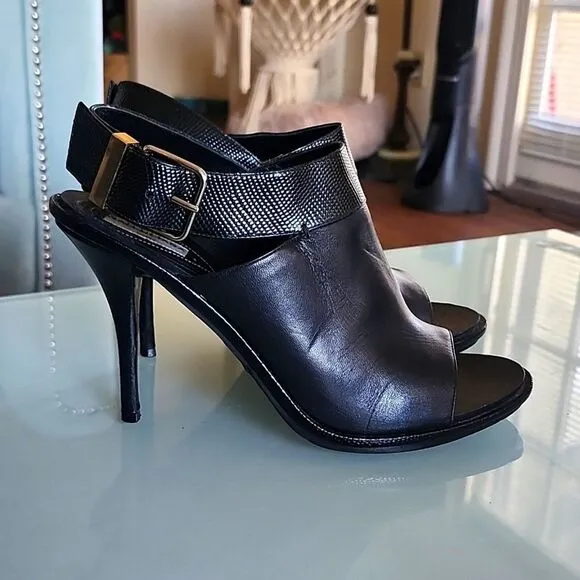 Balenciaga Leather Slingback Perp Toe Heels
