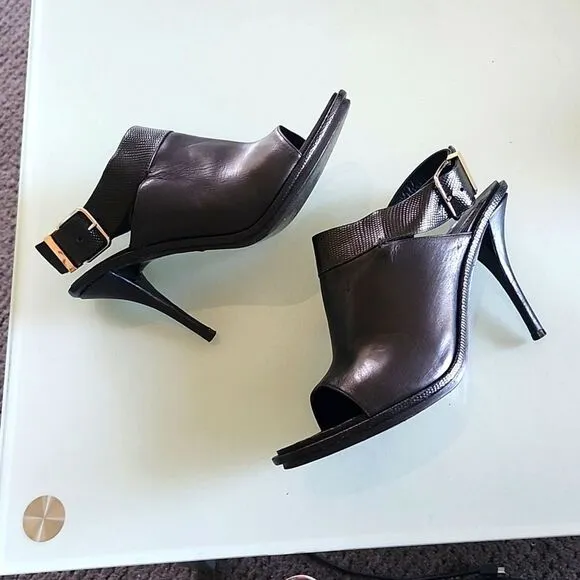 Balenciaga Leather Slingback Perp Toe Heels
