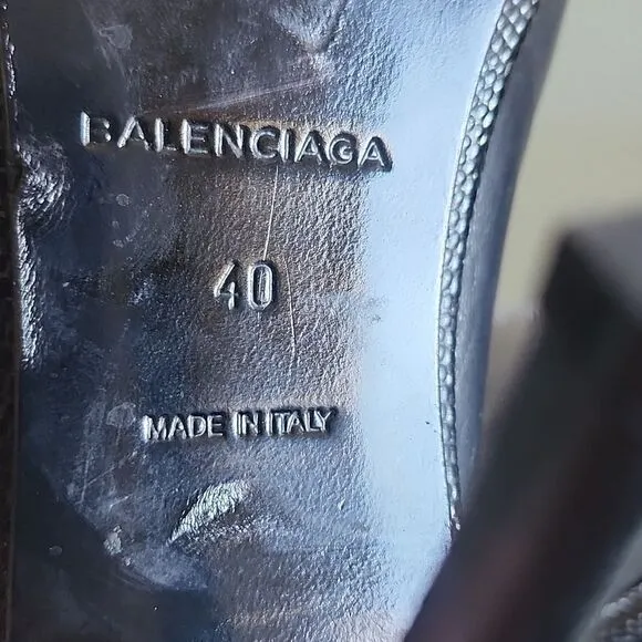 Balenciaga Leather Slingback Perp Toe Heels