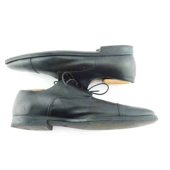 BALLY Black Soft Leather Cap Toe Lace-up Oxfords 11