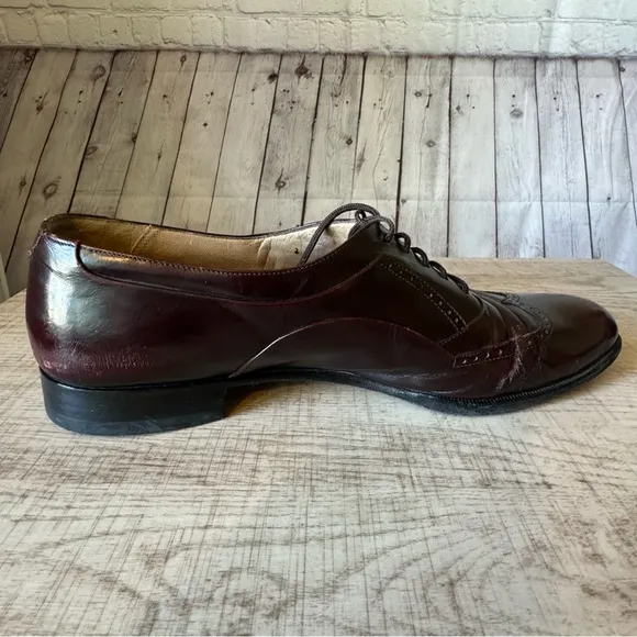 Bally Marcel Brown Leather Wingtip Oxfords Mens Size US 8.5 D Made In Italy