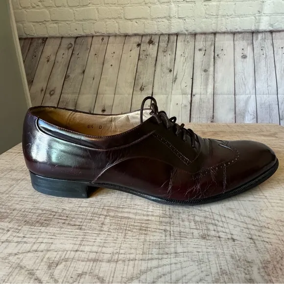 Bally Marcel Brown Leather Wingtip Oxfords Mens Size US 8.5 D Made In Italy