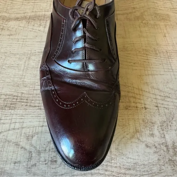 Bally Marcel Brown Leather Wingtip Oxfords Mens Size US 8.5 D Made In Italy