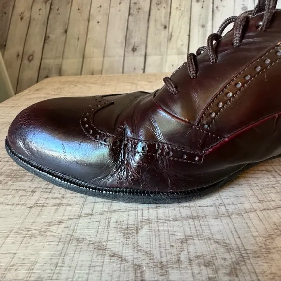 Bally Marcel Brown Leather Wingtip Oxfords Mens Size US 8.5 D Made In Italy