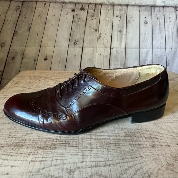 Bally Marcel Brown Leather Wingtip Oxfords Mens Size US 8.5 D Made In Italy