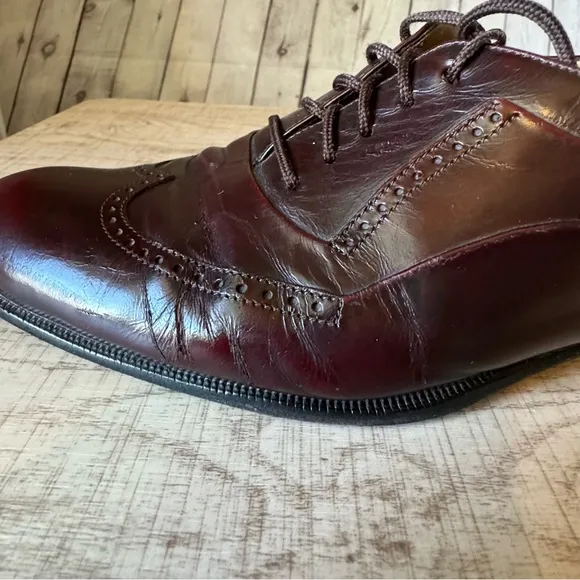 Bally Marcel Brown Leather Wingtip Oxfords Mens Size US 8.5 D Made In Italy