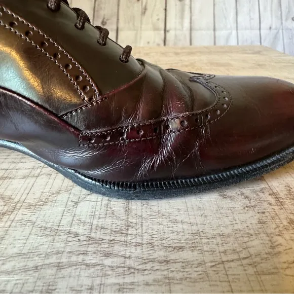 Bally Marcel Brown Leather Wingtip Oxfords Mens Size US 8.5 D Made In Italy