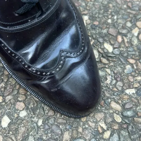 Bally Men's Duomo Black Wingtip Lace Up Leather Oxfords Size 12 D