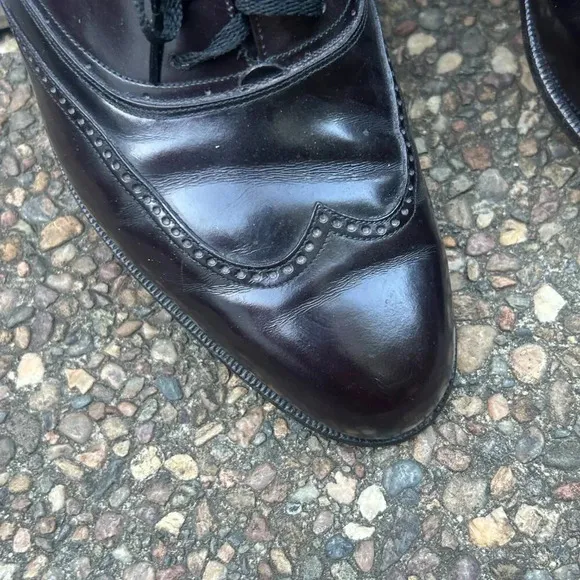 Bally Men's Duomo Black Wingtip Lace Up Leather Oxfords Size 12 D