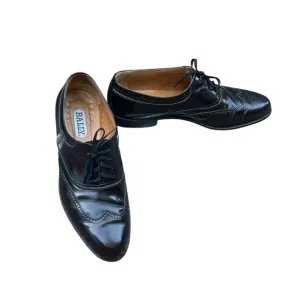 Bally Men's Duomo Black Wingtip Lace Up Leather Oxfords Size 12 D