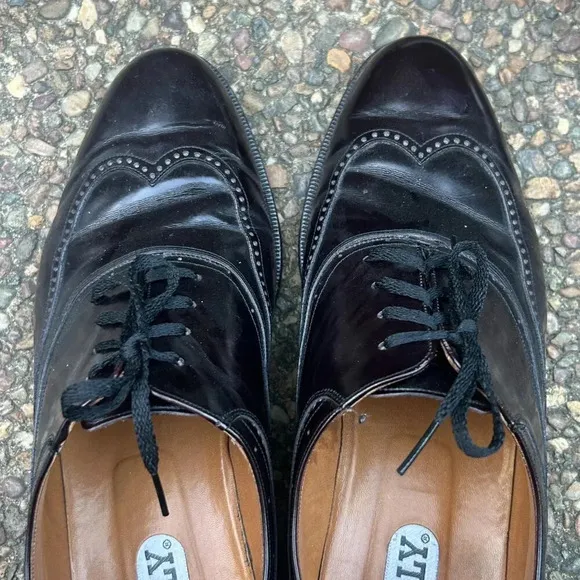 Bally Men's Duomo Black Wingtip Lace Up Leather Oxfords Size 12 D
