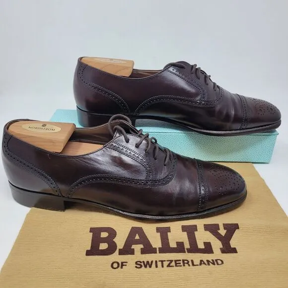 BALLY OF SWITZERLAND Wing Townsend Oxfords Dress Shoes Sz 8 D, Parawet