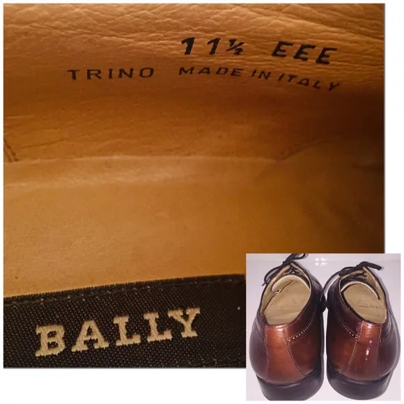 Bally Vintage Calfskin Leather Cap Toe Oxfords Dress Shoes 11.5 EEE