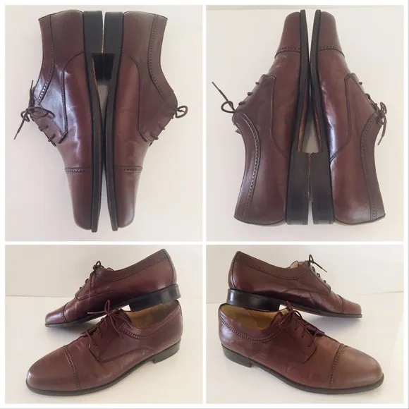 Bally Vintage Calfskin Leather Cap Toe Oxfords Dress Shoes 11.5 EEE