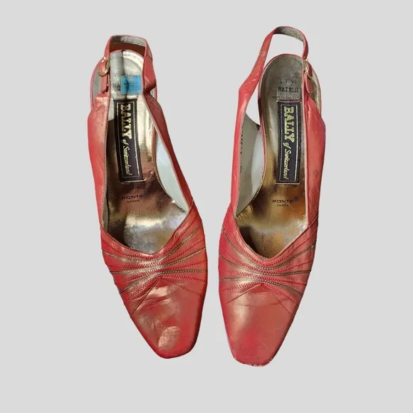 Bally Vintage Iridescent Slingback Heels