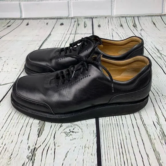 Bally’s Rutger Black Leather Lace Up Oxfords 8 M