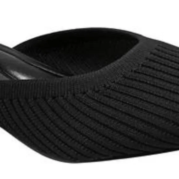 BANDOLINO Teddy Knit Slip On Mules Black