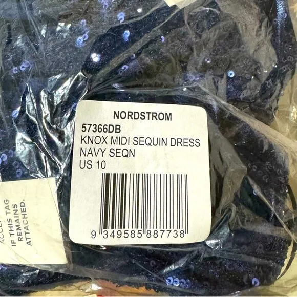 Bardot Knox Sequin Side Cutout Slip Maxi Dress Backless Dark Navy Size 10 New