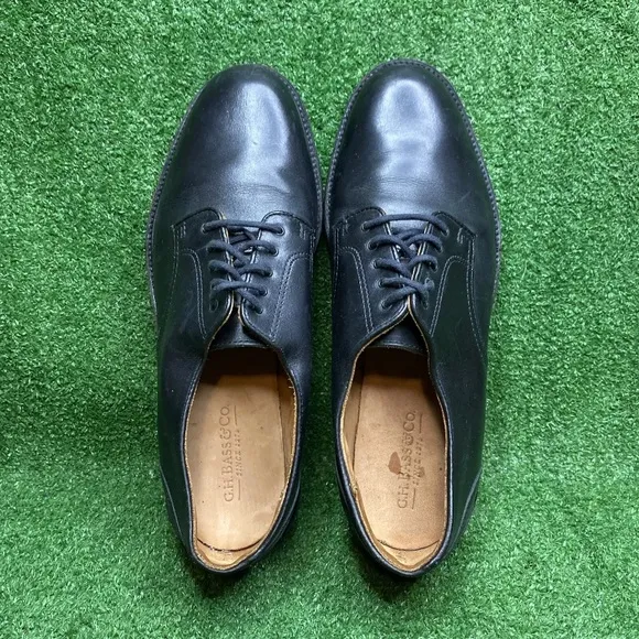 BASS GH Bass &amp; Co Shoes Mens 11.5 M Lace Up Dress Plain Toe Oxfords Black