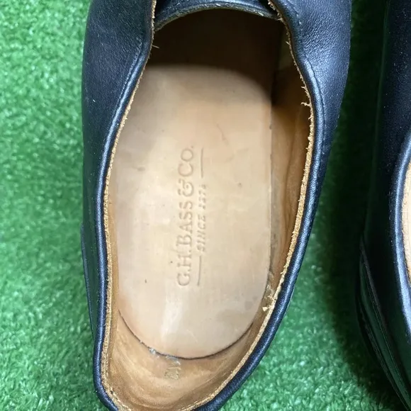 BASS GH Bass &amp; Co Shoes Mens 11.5 M Lace Up Dress Plain Toe Oxfords Black