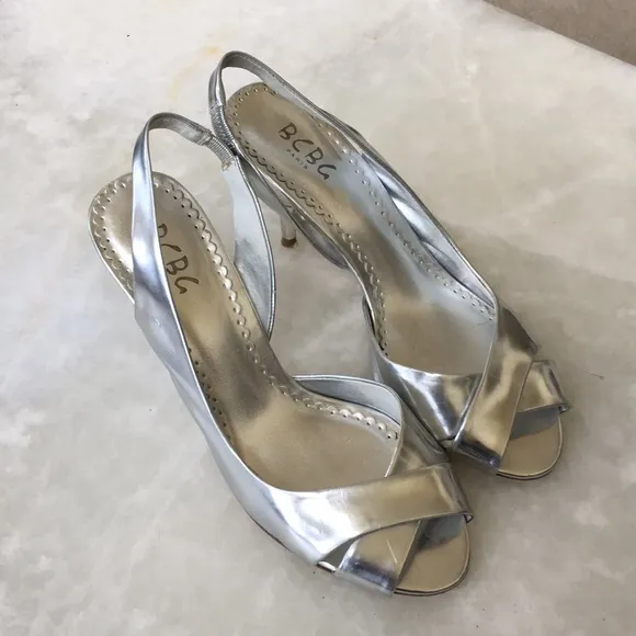 BCBG Paris Silver Heels