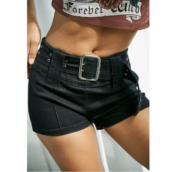 BDG Urban Outfitters Low Rise Black Belted Shorts Size Large