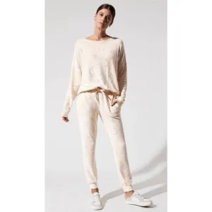 Beach Riot Star &amp; moon cream gold gems loungewear set Large
