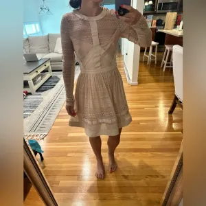Bebe Pink Lace Fit &amp; Flare Dress