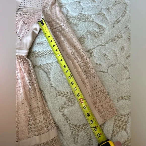 Bebe Pink Lace Fit &amp; Flare Dress