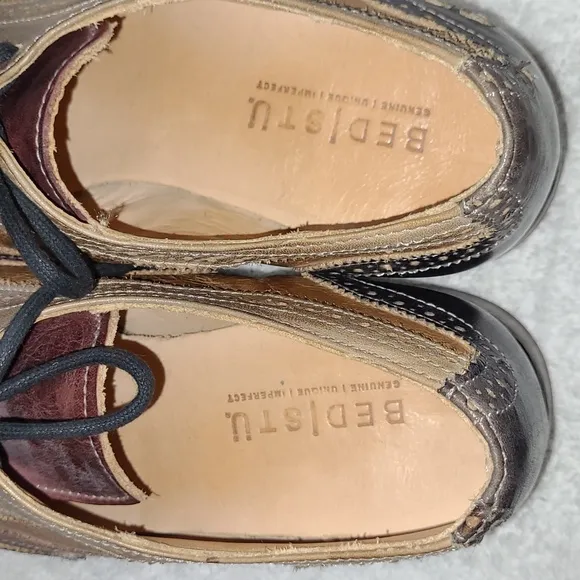 BED I STU Lita Cobbler Oxford Shoes Wingtip Distressed Leather Womens Size 10
