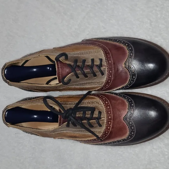 BED I STU Lita Cobbler Oxford Shoes Wingtip Distressed Leather Womens Size 10
