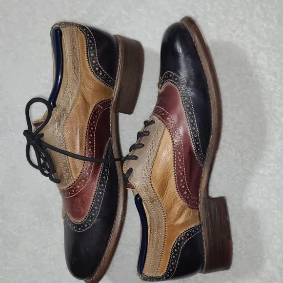 BED I STU Lita Cobbler Oxford Shoes Wingtip Distressed Leather Womens Size 10