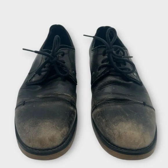 BED STU Gray Leather Cap Toe Casual Laced Up Oxfords Comfort Shoes Mens Sz 12
