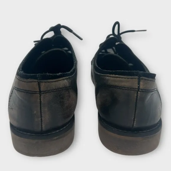 BED STU Gray Leather Cap Toe Casual Laced Up Oxfords Comfort Shoes Mens Sz 12