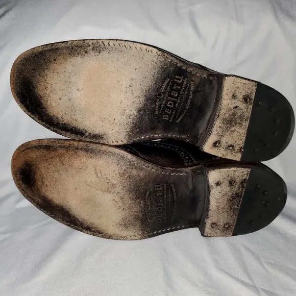 Bed Stu Men's Cobbler Series Distressed Leather Wingtip Oxfords Shoes Size 8.5