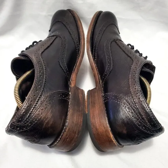 Bed Stu Men's Cobbler Series Distressed Leather Wingtip Oxfords Shoes Size 8.5