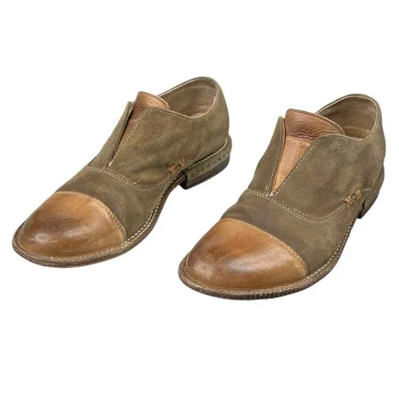 Bed Stu Women's Rose Brown Cap Toe Slip On Oxfords Size US 9.5
