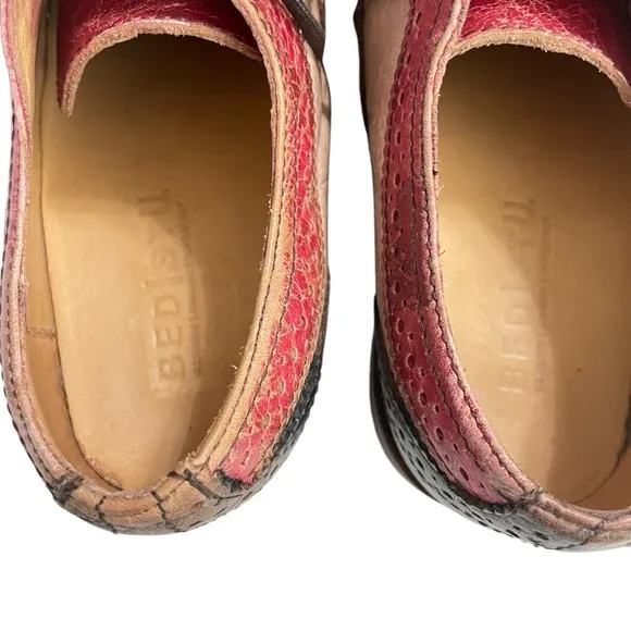 BedStu Women's Lita Brown and Rose Leather Wingtip Oxfords size 8