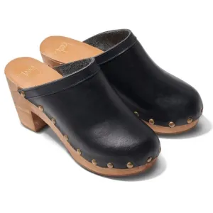 Beek Woodpecker Clogs Mules Size 10 Studded Wood Platform Black Leather NEW $320