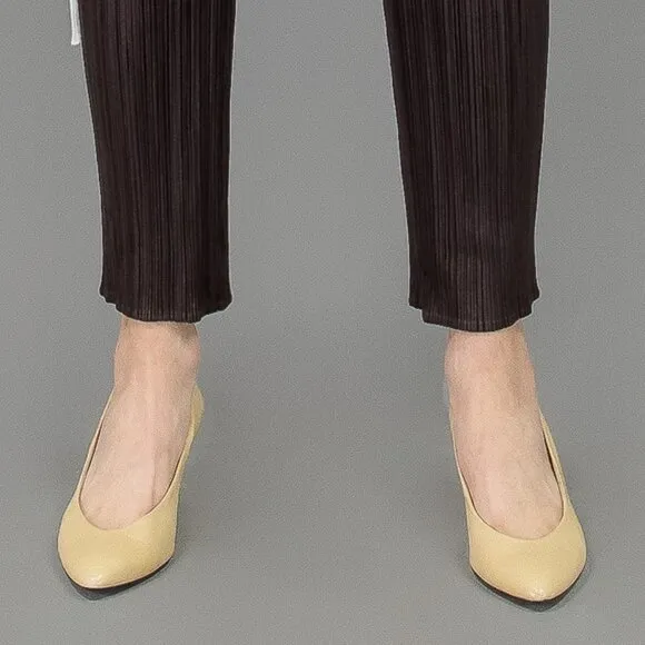 Beige Pointed Toe Kitten Heel Pumps Classic Low Heel Shoes for Women Office Shoe