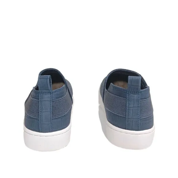 Bella Vita Kiona Sneakers Womens 8 Wide Navy Blue Faux Leather Slip On Sneakers