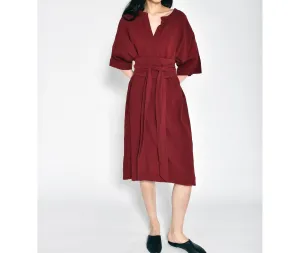 Belt Dress In Garnet
