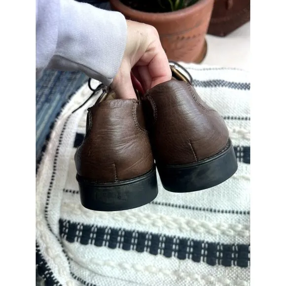 BELVEDERE Duke Soft Pebble Leather Oxfords Cap Toe Dress Shoe Sz 11 Brown
