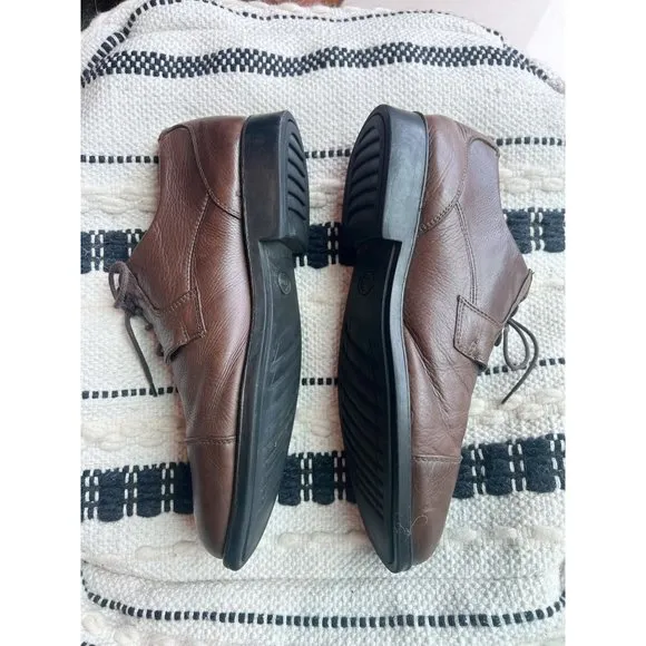 BELVEDERE Duke Soft Pebble Leather Oxfords Cap Toe Dress Shoe Sz 11 Brown