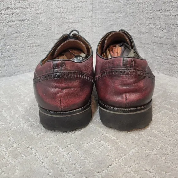 Belvedere Stirling Mens Size 11 D US Burgundy Leather Cap Toe Oxfords Shoes