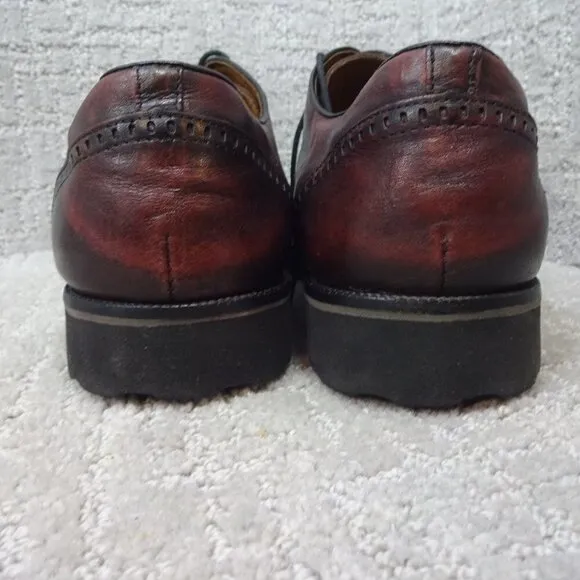 Belvedere Stirling Mens Size 11 D US Burgundy Leather Cap Toe Oxfords Shoes