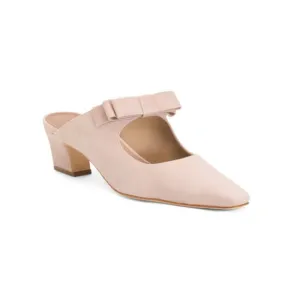 BERNARDO blush Made In Brazil Suede Astrid Heeled Mules